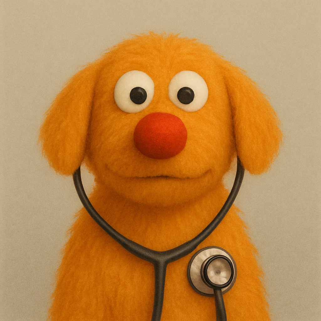 Healthy dog receiving preventive care
