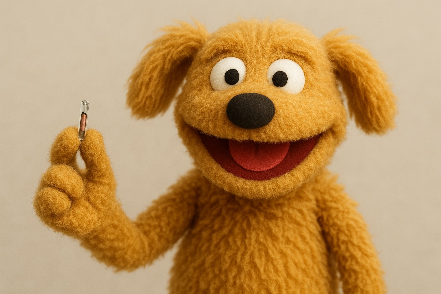 Dog being microchipped by veterinarian
